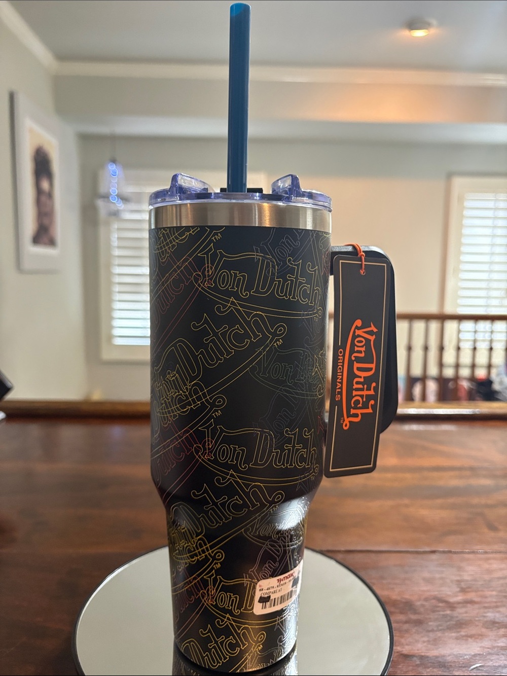 VON DUTCH 40 oz. Neon Logo Tumbler w/Straw